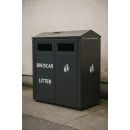 MK1 (2 -Way) Recycling Bin | Street Furniture Ireland | Larkin Engineering 